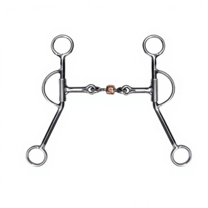 Bocado de acero inoxidable para caballo, estilo western, para entrenamiento ecuestre inglés, con cadena de rodillos de cobre - Product Image 1