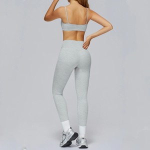 <b>Women's</b> Yoga <b>Suit</b> Gym Set High Waist Legging & Sports Bra with Print Front Logo for Fitness Running & Workout - Product Image 4