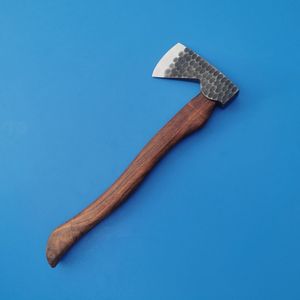Hache compacte en acier au carbone avec manche en bois, outil de camping en plein air pour la randonnée, la coupe du bois et les activités de jardinage - Product Image 2