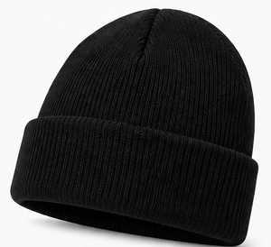 Gorros de punto de alta calidad con logotipo bordado personalizado, gorros de invierno con puño para hombres, mujeres y niños, gorros cálidos de punto acanalado. - Product Image 1