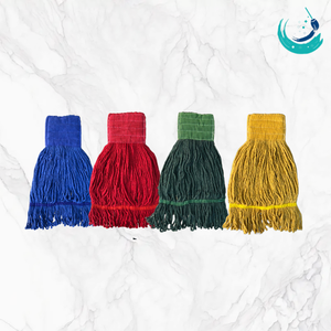 KSR High Quality Cotton Full Colour Yarn Kentucky <b>Mop</b> <b>Heads</b> with 5" Colour Top Mesh Band for Floor Cleaning System Looped End - Product Image 5