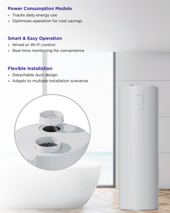 Chauffe-eau à pompe à chaleur Sunrain EU CE ERP certifié 250L série YT, réfrigérant R290, tout-en-un, efficacité énergétique A++ - Product Image 1