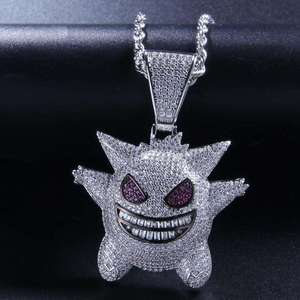 Collar de Lujo con Colgante de Moissanita en Plata Real Chapada en Oro de 18K, Personalizado, Estilo Iced Out, Joyería Hip Hop Moderna para Hombre - Product Image 2