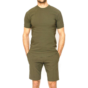 Ensemble deux pièces d'été sur mesure de haute qualité pour homme, grande taille, nouveau t-shirt à manches courtes et short décontracté imprimé, respirant et uni - Product Image 1