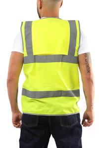 Reflective Safety Vests for Men Women High Visibility Vest with Pockets Mesh Fabric <b>Construction</b> Safety Apparel Neon <b>Work</b> Vest - Product Image 3