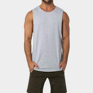 Camiseta sin Mangas Personalizada con Logotipo, de Alta Calidad, en Poliéster y Algodón, para Hombre, al por Mayor, Camiseta Deportiva Unisex de Corte Ajustado - Product Image 2