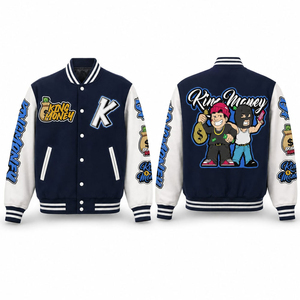 แจ็คเก็ตเลตเตอร์แมนผู้ชายสีพื้นดีไซน์ใหม่ เสื้อผ้าสตรีทแวร์ให้ความอบอุ่น แจ็คเก็ตเลตเตอร์แมนสำหรับผู้ชาย - Product Image 2