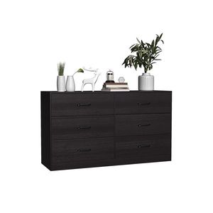 Organizzatore per Armadio a Doppia Fila con 3 Ripiani e 6 Cassetti in Truciolato Nero e Rivestimento in Tessuto Non Tessuto, 134x40x67cm, con Rivestimento Triamcinol - Product Image 4