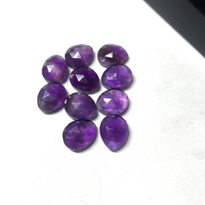 พลอยอเมทิสต์ธรรมชาติเกรด AAA พลอยหลวมได้รับการรับรองจากลูกแพร์เจียระไนรูปกุหลาบคุณภาพสูง - Product Image 3