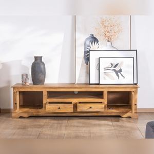 Meuble TV grand format 180 cm style campagne chic en bois de manguier Vandana Silver Element Sarah - Product Image 2