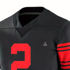 Maillot de football américain unisexe 2025 grande taille, broderie et coutures, 100 % polyester, manches courtes, logo frontal - Product Image 6