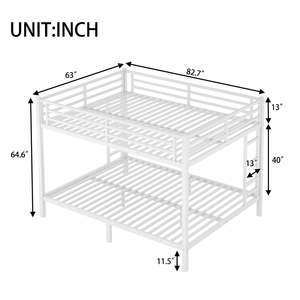 Lit superposé en métal blanc pour adolescents et adultes, gain de place, avec réduction du bruit, aucun sommier tapissier nécessaire - Product Image 3