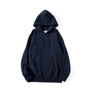 เสื้อฮู้ดดี้โอเวอร์ไซส์ผ้าฝ้ายปักลายโลโก้แบบกำหนดเองสำหรับผู้ชาย สีดำ สไตล์สตรีทแวร์ - Product Image 4