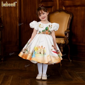 Arabian <b>Nights</b> Princess Fancy <b>Dress</b> Islamic Modest <b>Children's</b> A-Line Hand Smocked ODM Wholesale 100% Cotton FC011 - Product Image 3