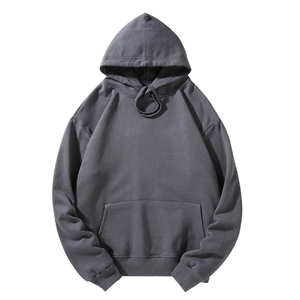 Pull-over décontracté unisexe personnalisé avec logo, en coton biologique épais de haute qualité, sans cordon, avec poche, vente en gros - Product Image 4