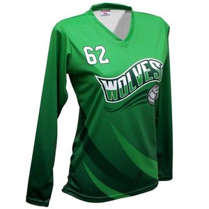 Maillot de volley-ball pour femmes, best-seller, design personnalisé, tissu polyester, manches longues, col en V, doux et confortable, maillot de sport d'équipe - Product Image 3
