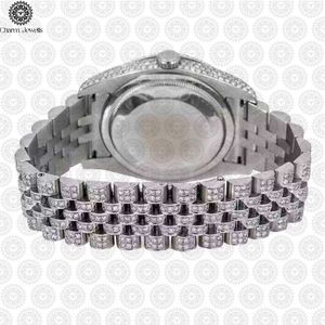 Montre de luxe Charm Jewells en acier inoxydable, boîtier rond de 38 mm, quartz analogique, lunette sertie de diamants, mode féminine - Product Image 4