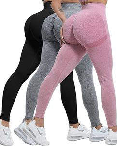 Leggings de yoga sin costuras color granate de secado rápido para mujer, 100% algodón, cintura alta, con logo personalizado, pantalones ajustados para mujer en venta - Product Image 2