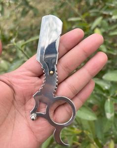 Venta caliente personalizado de los hombres de una sola hoja de acero inoxidable recto maquinilla de afeitar anillo dedo accesible depilación hoja de afeitar - Product Image 2