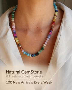 Collier de perles en pierres précieuses colorées, fabrication rapide, faible MOQ, pour boutiques de bijoux - Product Image 3