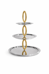 Metal Marble & Wood Contemporary Round Serving Tray/<b>Platter</b>-Eco-Friendly <b>Disposable</b> Party <b>Platter</b> - Product Image 2