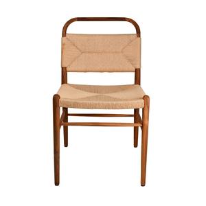 Silla de Comedor de Madera de Teca Natural con Asiento de Ratán Tejido – Fabricante de Muebles Modernos de Mediados de Siglo para Cafés, Restaurantes y Hoteles - Product Image 6