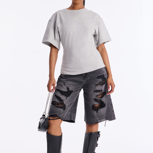 Women's Hip Hop Solid Jersey Slim Running Yoga Top With <b>Back</b> Zipper Casual Short Sleeve Fitness <b>T</b>-Shirt Skin-Friendly Women Tees - Product Image 3