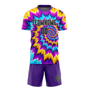 Custom Soft Fabric Short Sleeve Soccer Uniform Durable Quality Comfortable Fit Fully Printed Football Uniform For Training Use - Product Image 2