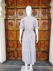 Vestido Maxi Floral Bohemio Casual Personalizado para Mujer, Manga Corta, Holgado, Liso, Teñido, Verano, Playa, Formal, Tallas Grandes, con Cordones, ODM - Product Image 3