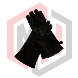 Guantes Resistentes al Calor de Cuero Negro, Guantes de Cuero Resistentes al Fuego para Soldadores, Sin Silicona, Sin Polvo, 14 Pulgadas - Product Image 4