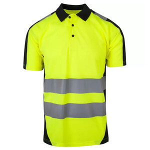 Worker Men's High Visibility Regular Fit Security Work Uniform Polo <b>Shirt</b> Reflective Stripes Construction Safety Polo <b>Shirts</b> - Product Image 4