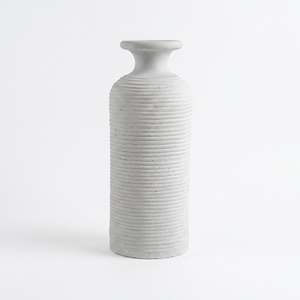 Jarrón Alto Rústico de Terracota Blanca Lisa Girar S, Botella Artesanal de Cerámica, Urna Decorativa para Mesa, Personalizable - Product Image 1