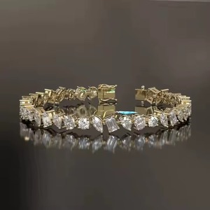 Lab Grown Diamond Tennis <b>Bracelet</b> for Women and Men, Mix Cut Diamond Tennis <b>Bracelet</b> For Wedding, <b>Solid</b> Gold Diamond <b>Bracelet</b> - Product Image 6