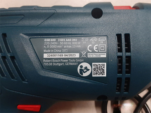 Perceuse à percussion électrique GSB 600 - Vitesse variable Rotation avant/arrière AC 220-240V Couple maximal de 74 pi-lb Moteur à balais Perçage de briques - Product Image 4