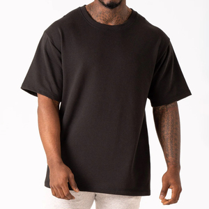 Wholesale Custom Men's Oversized T-<b>Shirts</b> Solid Color <b>100</b>% Cotton/<b>Polyester</b> Knitted Fabric Short Sleeve Short Casual Wear OEM - Product Image 5