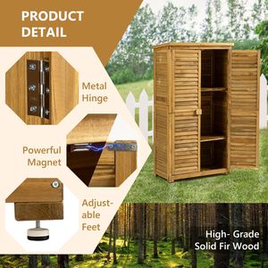 Armadio da Esterno con Porta Lucchettabile, Tetto Impermeabile, 2 Ripiani Rimovibili, Casetta da Giardino in Legno, Ripostiglio per Piscina, Marca Verti - Product Image 5