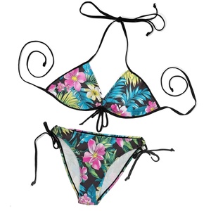 Traje de Baño Bikini Personalizado con Logotipo, para Mujer, Sexy, con Líneas Brillantes, Resistente al Viento y Transpirable, Talla Grande - Product Image 4