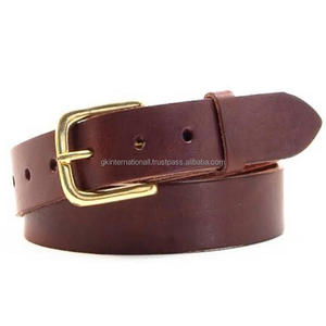 Ceinture décontractée en cuir marron pleine fleur pour hommes et femmes Tailles personnalisées Fourniture en gros Ceintures et accessoires en cuir de vache - Product Image 4