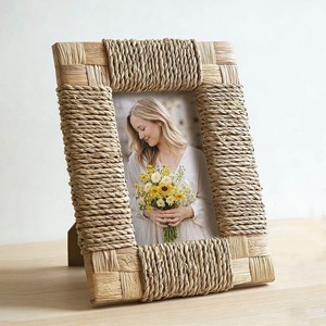 กรอบรูปโบราณทำมือจากหญ้าทะเล คุณภาพดีเยี่ยม กรอบรูปถักจากฟางราฟเฟีย - Product Image 5