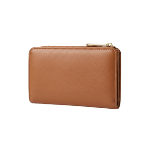 Portefeuille long vintage pour femme en cuir véritable avec fermeture éclair, grande capacité, plusieurs emplacements pour cartes, poche à monnaie, élégant, blocage RFID, polyester - Product Image 6