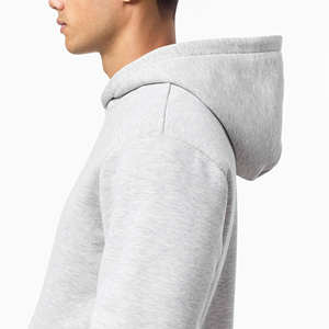 Ensemble de survêtement décontracté pour homme : sweat à capuche zippé gris chiné et pantalon de jogging coupe droite en coton épais et respirant, respectueux de l'environnement - Product Image 2