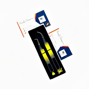 Pinzas Profesionales para Pestañas Somofy Enterprises, Diseño Inferior de Acero Inoxidable, Punta Suave de Precisión de 10 mm, Logotipo Personalizado, Caja Negra - Product Image 1