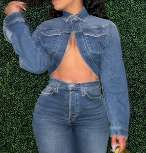 Embroidery Ready Women Denim <b>Jacket</b> Plain Blank Jean Coat for Customization - Product Image 1