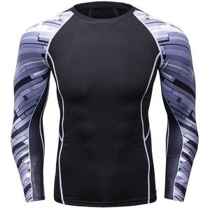 บริการ OEM ปี 2026 เสื้อรัดกล้ามเนื้อผู้ชายแบบเรียบสำหรับ BJJ พิมพ์ลายด้วยความร้อนแบบกำหนดเอง แขนยาว ผ้าสแปนเด็กซ์/โพลีเอสเตอร์ พร้อมสีและขนาดที่กำหนดเองได้ - Product Image 6