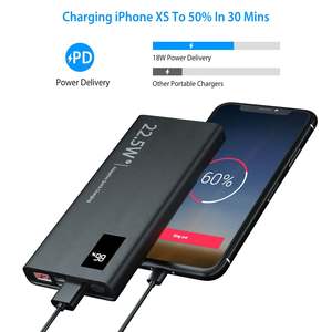 Portable <b>10000mAh</b> Power Bank 22.5W Super Fast Charging PD QC 3.0 LED Display Compatible iPhone Perfect External Battery Pack - Product Image 2