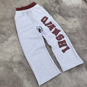 Pantalones Anchos Holgados de Alta Calidad para Hombre, Joggers Personalizados Y2K, Pantalones de Cintura Doble Extra Grandes, Pantalones Deportivos Acampanados para Hombre - Product Image 1