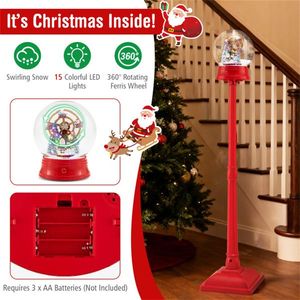 Lampione Natalizio da 1,5 m con Ruota Panoramica Rotante a 360 Gradi (Babbo Natale/Pupazzo di Neve), 15 LED Colorati, 8 Melodie, 2 Modalità (da Terra/a Piantana) - Product Image 4