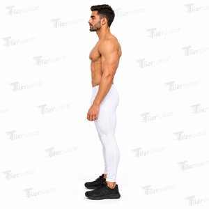 Collants de compression pour hommes, légers, à séchage rapide, en tissu compressif, longueur intégrale, sous-vêtement de sport, leggings de course - Product Image 3