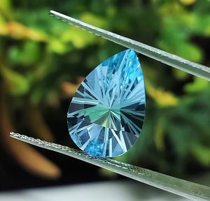 พลอยโทแพซสีฟ้าธรรมชาติทรงลูกแพร์ คุณภาพสูง สำหรับทำเครื่องประดับ แหวน จี้ - Product Image 6