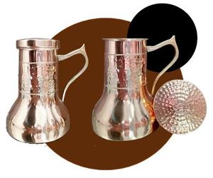 Tulip <b>Copper</b> Pot or Water <b>Bottle</b> Pure <b>Copper</b> <b>Drinking</b> <b>Bottle</b> Traditional Health Storage Vessel for Home Office Gym Use - Product Image 2